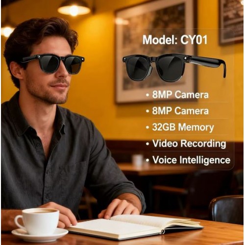 Смарт-окуляри Smart AI Glasses CY01 HD-камера (з фото та відеозйомкою + додаткові лінзи) (2Gb, 4Gb)