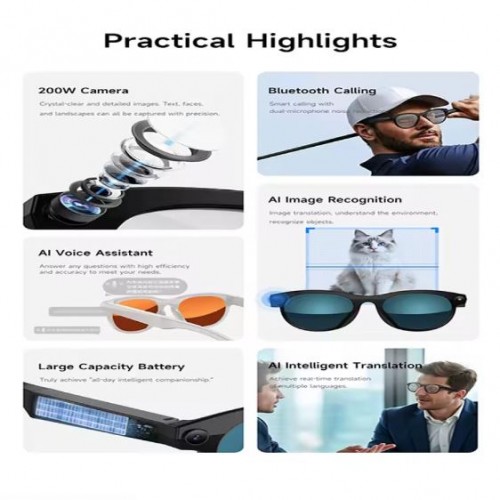 Смарт-окуляри Smart AI Glasses M88 2MP-камера (з фото-та відеозйомкою + додаткові лінзи)
