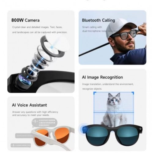 Смарт-окуляри Smart AI Glasses M88S з фото та відеозйомкою 8MP-камера + 2 комплекта додаткових лінз