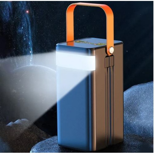 Павербанк TUGII-Y104 40000mAh 22.5W Black з швидкою зарядкою, ліхтарем та вбудованими кабелями 