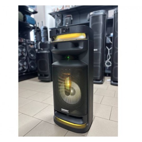 Портативна акумуляторна Bluetooth колонка Temeisheng 1028E-D12, 300 Вт, 1×12"+2x4", висота 87 см, з 2 мікрофонами