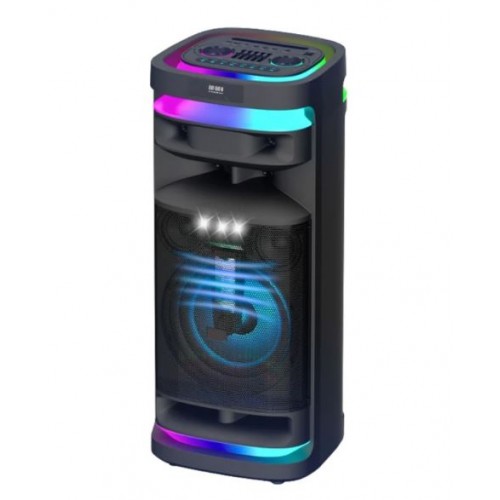 Портативна акумуляторна Bluetooth колонка Temeisheng 1028E-D12, 300 Вт, 1×12"+2x4", висота 87 см, з 2 мікрофонами