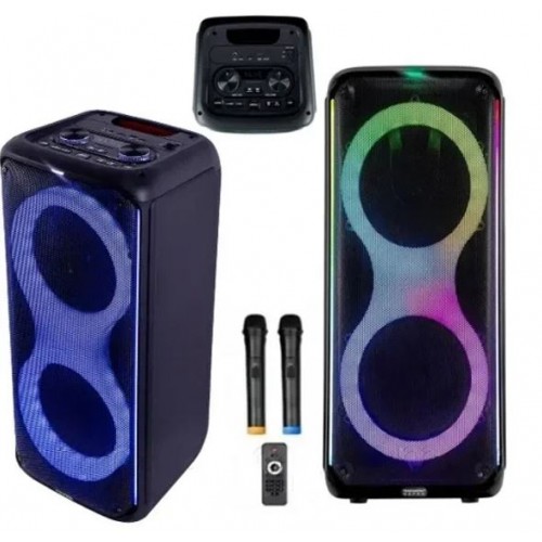 Портативна акумуляторна Bluetooth колонка Temeisheng 1056, 80 Вт, 2×10" з 2 мікрофонами