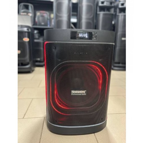 Портативна акумуляторна Bluetooth колонка Temeisheng 1221-A6, 80 Вт, 1×12", висота 66 см, з 2 мікрофонами
