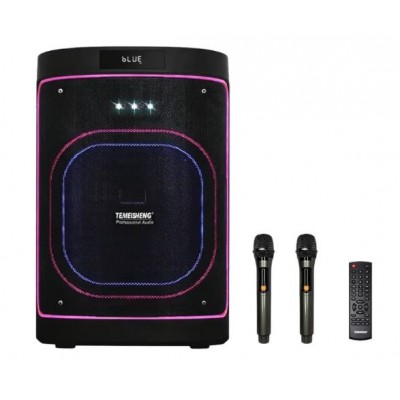Портативна акумуляторна Bluetooth колонка Temeisheng 1221-A6, 80 Вт, 1×12", висота 66 см, з 2 мікрофонами