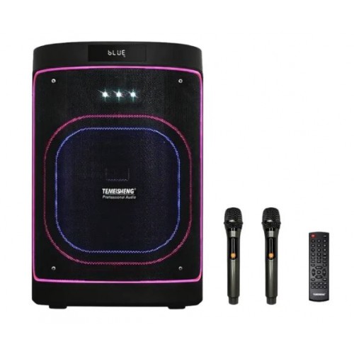 Портативна акумуляторна Bluetooth колонка Temeisheng 1221-A6, 80 Вт, 1×12", висота 66 см, з 2 мікрофонами