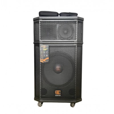 Портативна акумуляторна Bluetooth колонка Temeisheng SG30-208, 500 Вт, 2×8", висота 70 см, з 2 мікрофонами