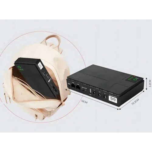 ДБЖ для роутера, UPS DC1018P, 10400 mAh 18W, оптики, терміналу, відеокамери, 5V/9V/12V