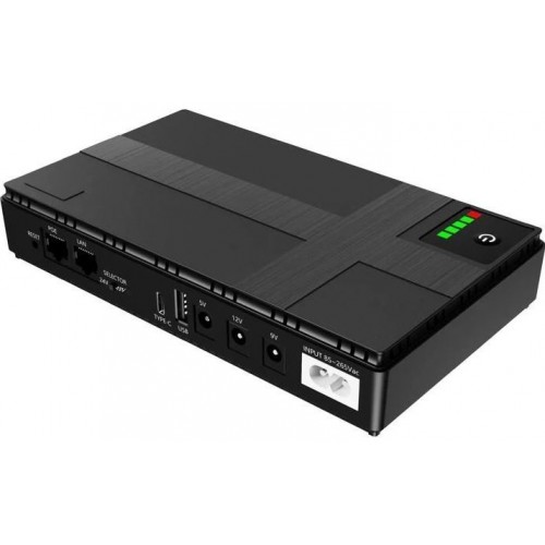 ДБЖ для роутера, UPS, 16000 mAh 18W, 5V/9V/12V з акумуляторами 18650 (4 шт)