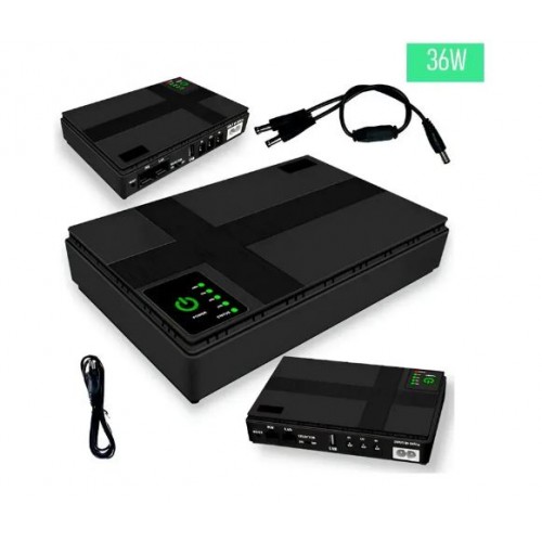 Джерело безперебійного живлення для роутера 36W, 10400 mAh Black, DC 5/9/12V, USB, POE Міні UPS для роутера