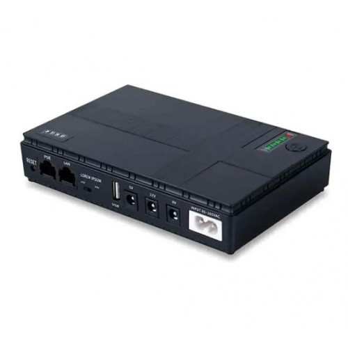 Джерело безперебійного живлення для роутера 36W, 10400 mAh Black, DC 5/9/12V, USB, POE Міні UPS для роутера