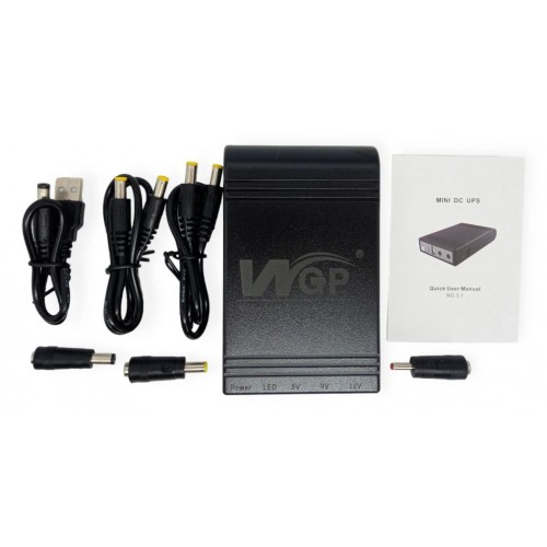 Mini UPS WGP, Powerbank на 10400Mah, USB-виходи, DC 12V, 12V. ДБЖ для Роутерів