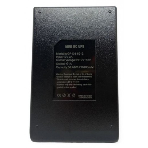Mini UPS WGP, Powerbank на 10400Mah, USB-виходи, DC 12V, 12V. ДБЖ для Роутерів