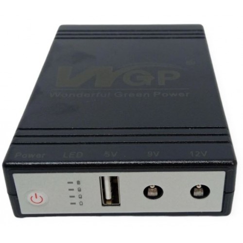 Mini UPS WGP, Powerbank на 10400Mah, USB-виходи, DC 12V, 12V. ДБЖ для Роутерів