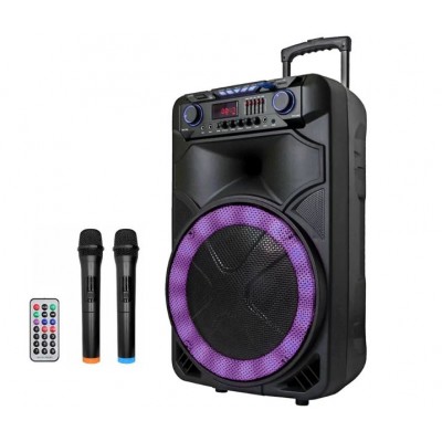 Портативна акумуляторна Bluetooth колонка ZXX-1011, 300 Вт, 1×15", висота 72 см, з 2 мікрофонами