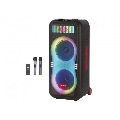 Портативна акумуляторна Bluetooth колонка ZXX-1510, 400 Вт, 2×10", висота 91 см, з 2 мікрофонами
