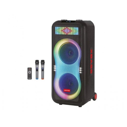 Портативна акумуляторна Bluetooth колонка ZXX-1510, 400 Вт, 2×10", висота 91 см, з 2 мікрофонами