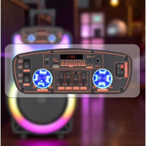 Портативна акумуляторна Bluetooth колонка ZXX-1520, 300 Вт, 1×15", висота 66 см, з 2 мікрофонами