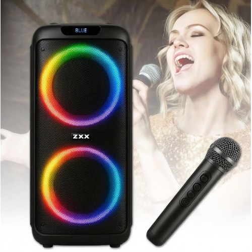 Портативна акумуляторна Bluetooth колонка ZXX-5504, 100 Вт, 2×6.5", висота 54 см, з 1 мікрофоном