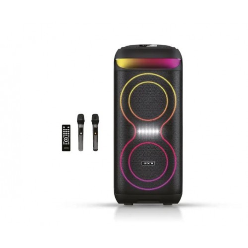 Портативна акумуляторна Bluetooth колонка ZXX-5505, 40 Вт, 2×6.5", висота 60 см, з 2 мікрофонами