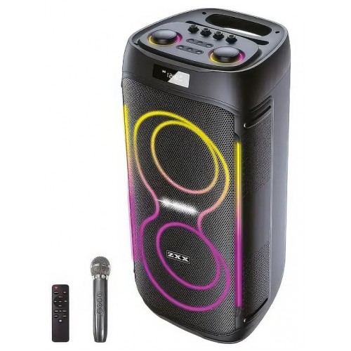 Портативна акумуляторна Bluetooth колонка ZXX-5509, 120 Вт, 2×6.5", висота 62 см, з 1 мікрофоном