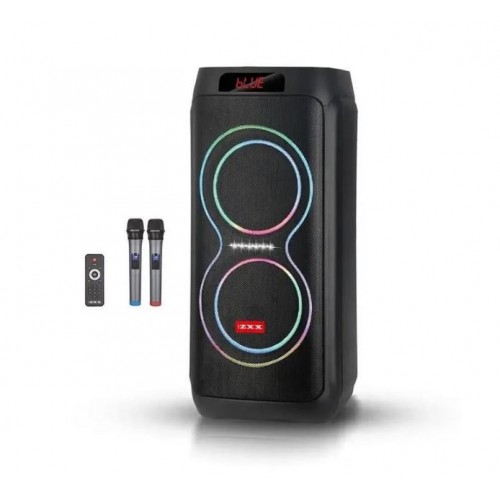 Портативна акумуляторна Bluetooth колонка ZXX-5550, 300 Вт, 2×8", висота 71 см, з 2 мікрофонами