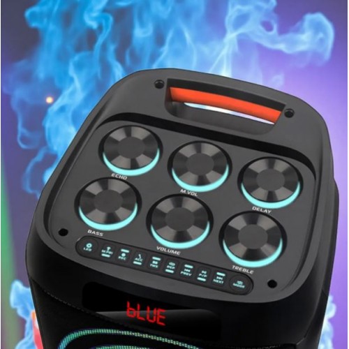 Портативна акумуляторна Bluetooth колонка ZXX-5550, 300 Вт, 2×8", висота 71 см, з 2 мікрофонами
