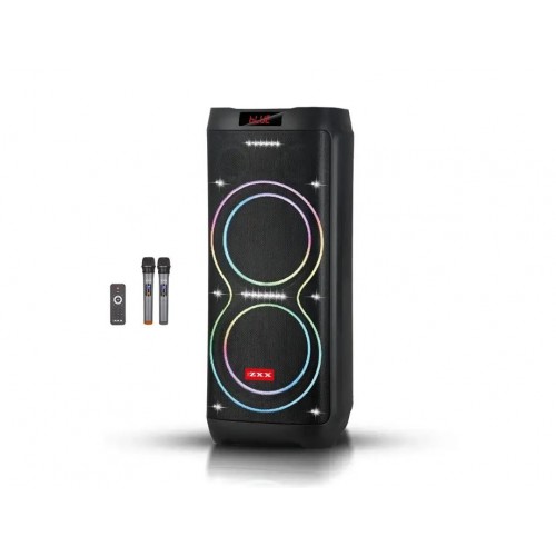 Портативна акумуляторна Bluetooth колонка ZXX-5560, 400 Вт, 2×10", висота 87 см, з 2 мікрофонами