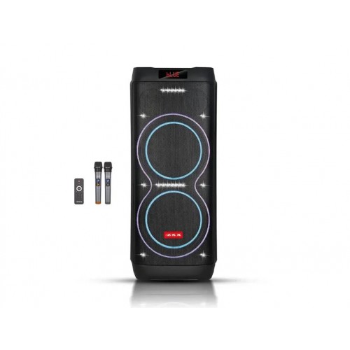 Портативна акумуляторна Bluetooth колонка ZXX-5560, 400 Вт, 2×10", висота 87 см, з 2 мікрофонами