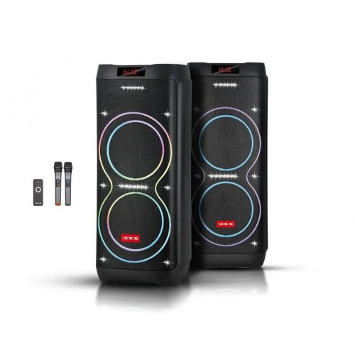 Портативна акумуляторна Bluetooth колонка ZXX-5560, 400 Вт, 2×10", висота 87 см, з 2 мікрофонами