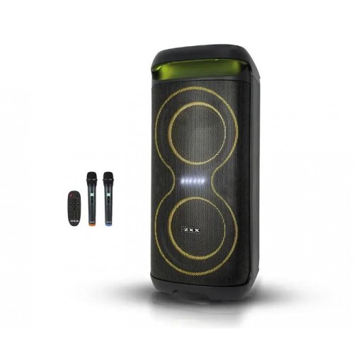 Портативна акумуляторна Bluetooth колонка ZXX-5570, 100 Вт, 2×6", висота 60 см, з 2 мікрофонами