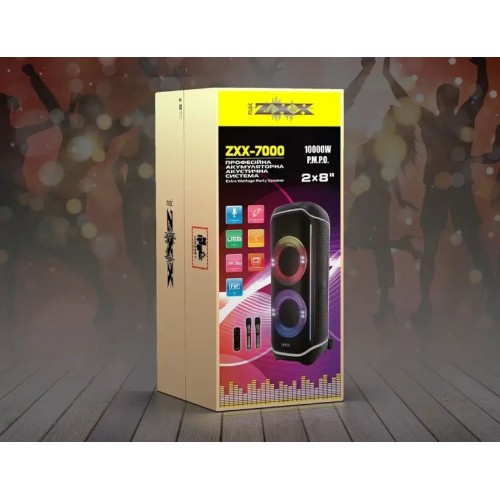 Портативна акумуляторна Bluetooth колонка ZXX-7000, 1000 Вт, 2×8", висота 91 см, з 2 мікрофонами