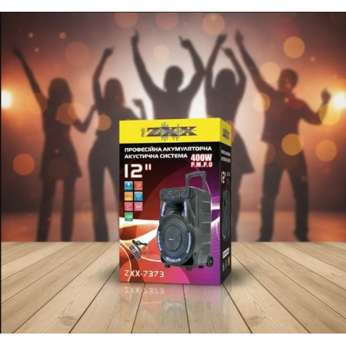Портативна акумуляторна Bluetooth колонка ZXX-7373, 40 Вт, 1х12", висота 53 см, з 1 мікрофоном