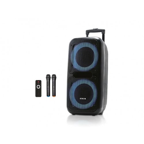 Портативна акумуляторна Bluetooth колонка ZXX-7575, 250 Вт, 2×12", висота 80 см, з 2 мікрофонами
