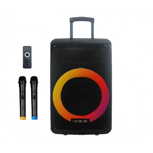 Портативна акумуляторна Bluetooth колонка ZXX-7676, 200 Вт, 1×12", висота 59 см, з 2 мікрофонами