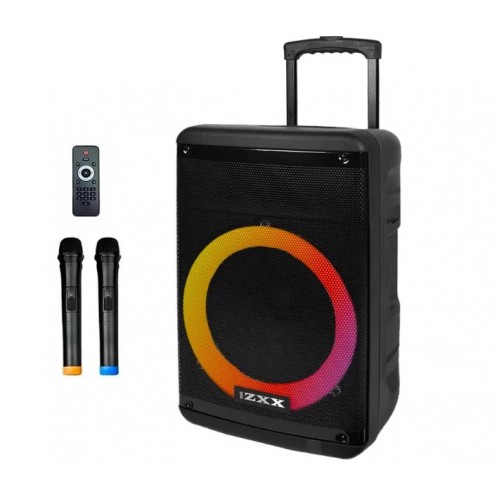 Портативна акумуляторна Bluetooth колонка ZXX-7676, 200 Вт, 1×12", висота 59 см, з 2 мікрофонами