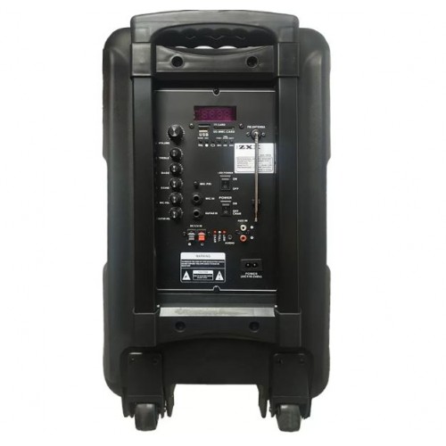 Портативна акумуляторна Bluetooth колонка ZXX-7676, 200 Вт, 1×12", висота 59 см, з 2 мікрофонами