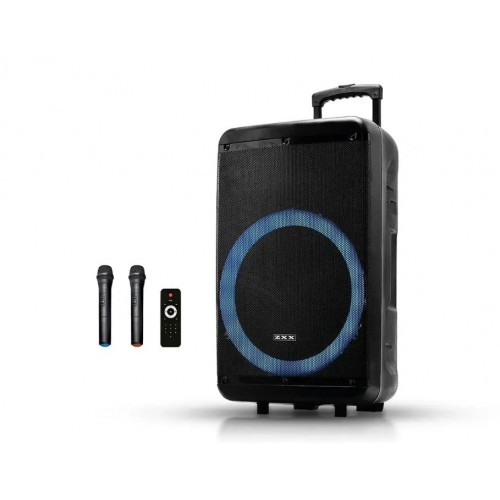 Портативна акумуляторна Bluetooth колонка ZXX-7676, 200 Вт, 1×12", висота 59 см, з 2 мікрофонами