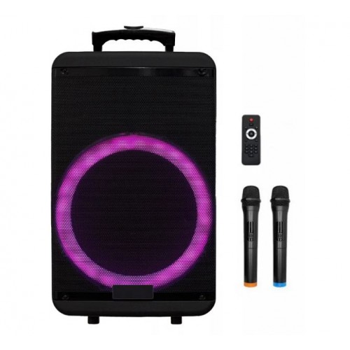 Портативна акумуляторна Bluetooth колонка ZXX-7878, 300 Вт, 1×15", висота 72 см, з 2 мікрофонами