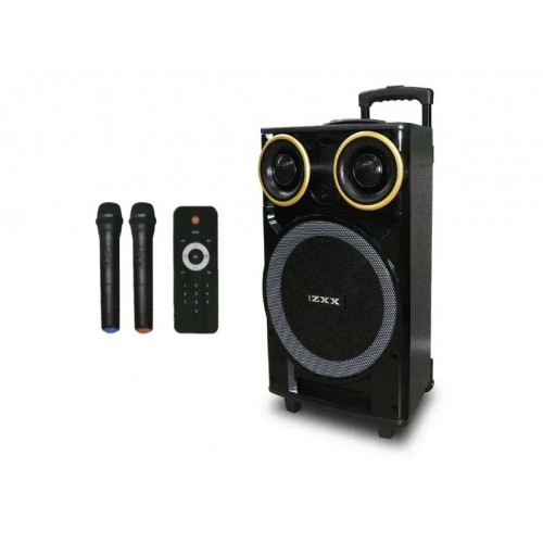 Портативна акумуляторна Bluetooth колонка ZXX-9191, 300 Вт, 1×12", висота 67 см, з 2 мікрофонами