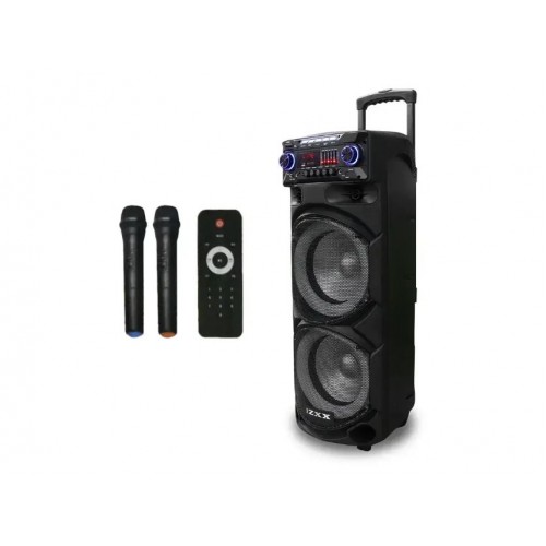 Портативна акумуляторна Bluetooth колонка ZXX-9292, 300 Вт, 2×10", висота 72 см, з 2 мікрофонами