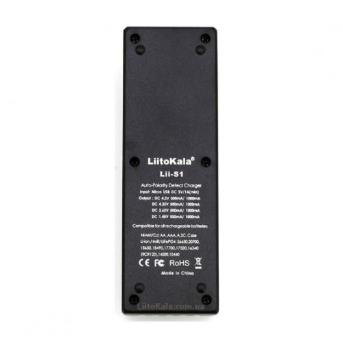 LiitoKala Lii-S1 універсальний зарядний пристрій для 18650, 26650, АА, ААА Li-Ion, LiFePO4, NiCd/NiMH
