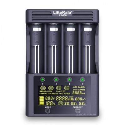 LiitoKala Lii-600 інтелектуальний зарядний пристрій для Li-ion, Ni-Mh, Ni-Cd акумуляторів