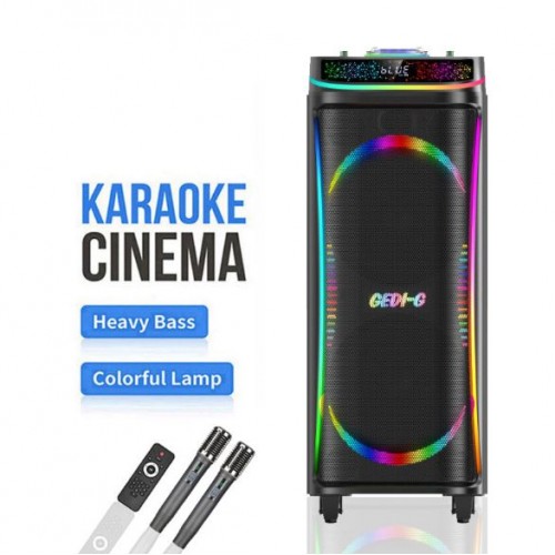 Портативна акумуляторна Bluetooth колонка Gedi-G GD-1023, 80 Вт, 2×10", висота 49 см, з 2 мікрофонами