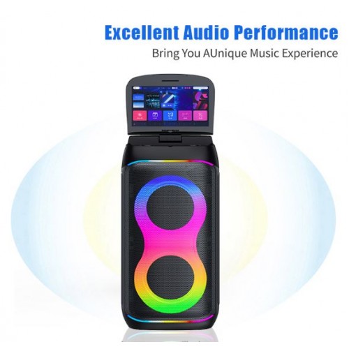 Портативна акумуляторна Bluetooth колонка Gedi-G GD-1066, 50 Вт, 2х6.5", висота 58 см, з Android планшетом і 2 мікрофонами