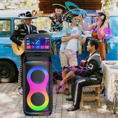 Портативна акумуляторна Bluetooth колонка Gedi-G GD-1066, 50 Вт, 2х6.5", висота 58 см, з Android планшетом і 2 мікрофонами