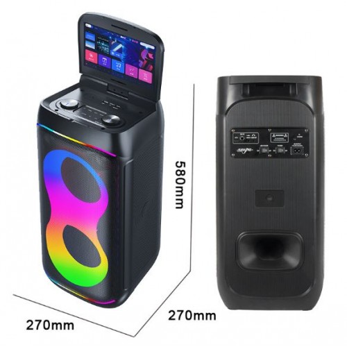 Портативна акумуляторна Bluetooth колонка Gedi-G GD-1066, 50 Вт, 2х6.5", висота 58 см, з Android планшетом і 2 мікрофонами