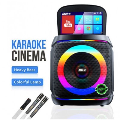 Портативна акумуляторна Bluetooth колонка Gedi-G GD-1420, 40 Вт, 1х8", висота 36 см, з Android планшетом і 2 мікрофонами