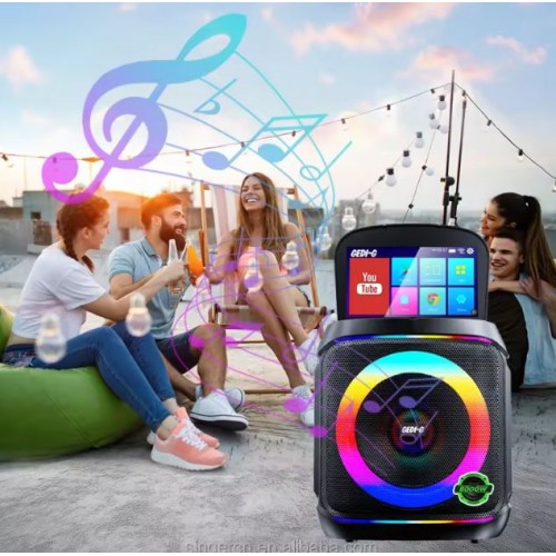 Портативна акумуляторна Bluetooth колонка Gedi-G GD-1420, 40 Вт, 1х8", висота 36 см, з Android планшетом і 2 мікрофонами