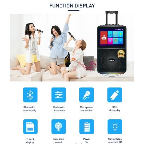 Портативна акумуляторна Bluetooth колонка Gedi-G GD-1428, 80 Вт, 1х10", висота 65 см, з Android планшетом і 2 мікрофонами